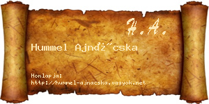 Hummel Ajnácska névjegykártya