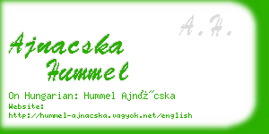 ajnacska hummel business card